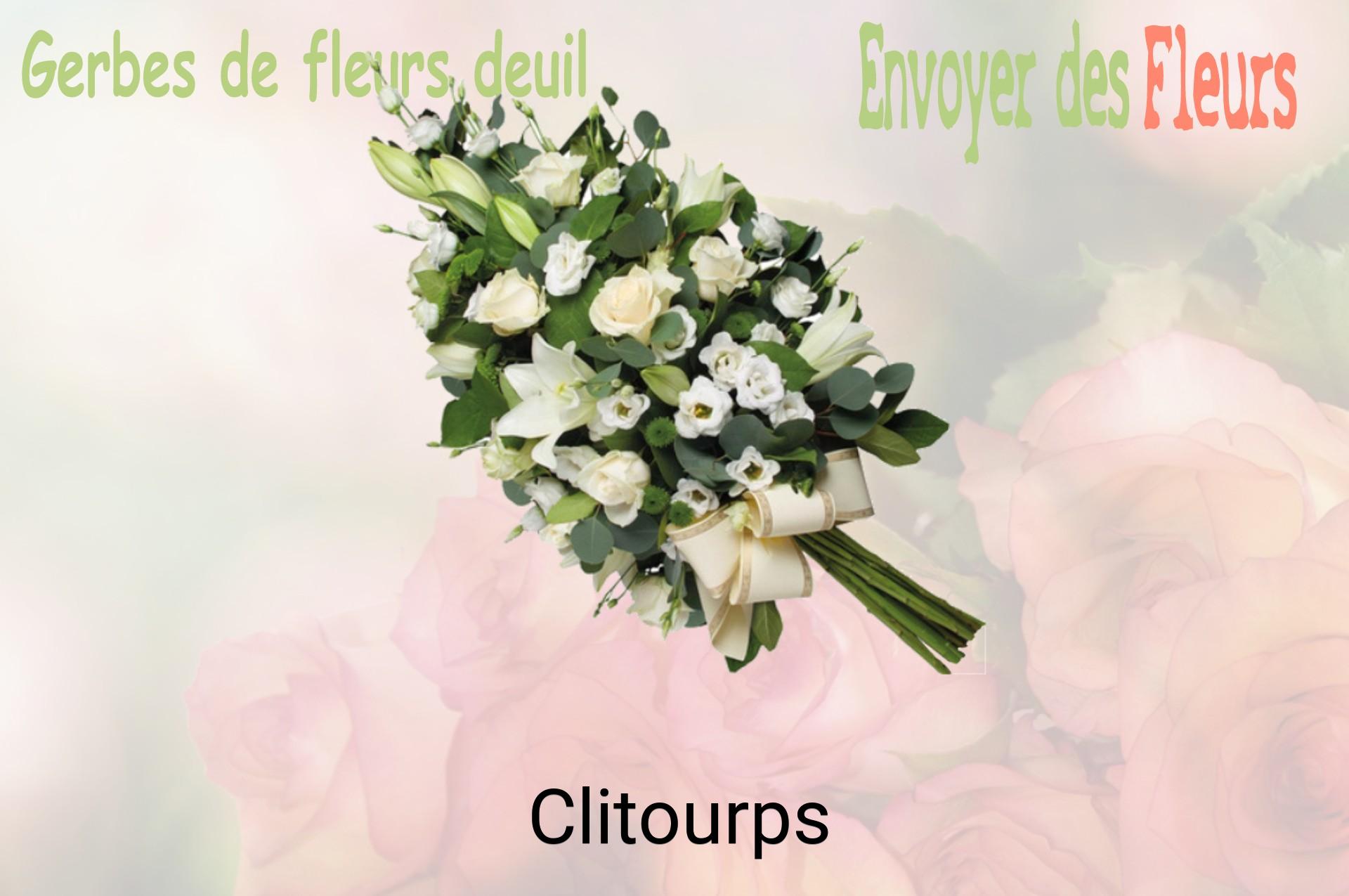 Gerbe de fleurs de deuil livrée à Clitourps